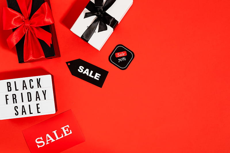 Black Friday Sale on Red Background, HD wallpaper