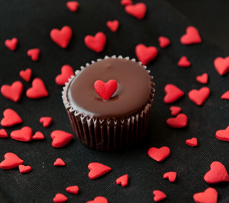 Sweet Hearts, chocolate, cupcake, love, romantic, HD wallpaper | Peakpx