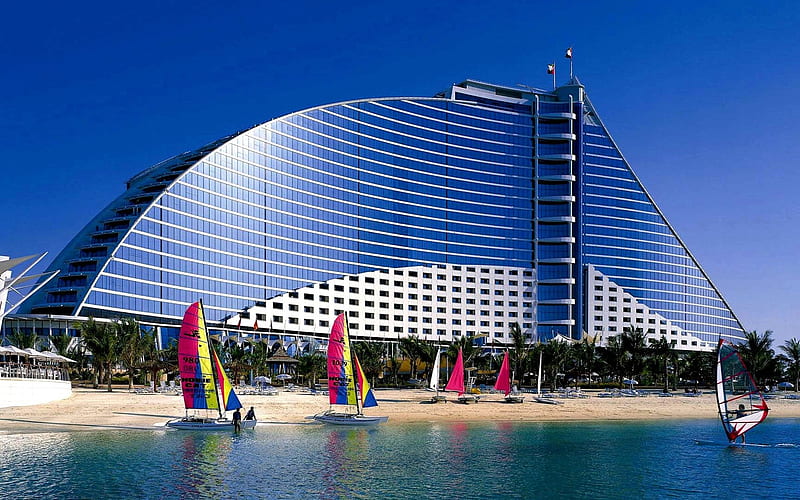 Jumeirah Beach Hotel, resort, Dubai, hotels, UAE, United Arab Emirates, HD wallpaper