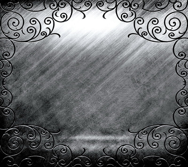 Metal Frame, metal, frame, gris, black, white, abstract, HD wallpaper