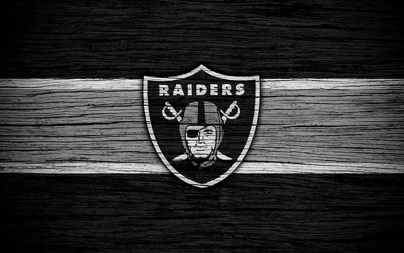 Oakland Raiders, NFL, American Conference wooden texture, american football, logo, emblem, Auckland, California, USA, National Football League, HD wallpaper
