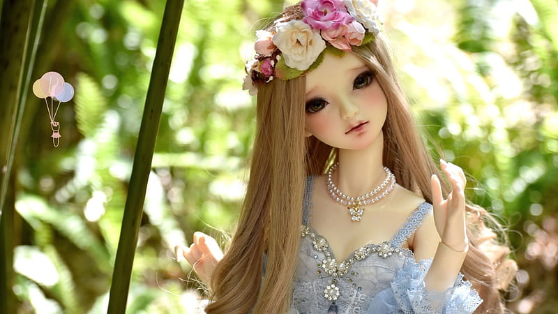 Cute Doll, cute, flowers, doll, girl, HD wallpaper | Peakpx