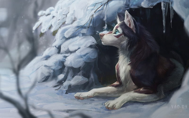 Female, anthropomorphic siberian husky, wearing winter clothes, anime,  detailed, realistic, drawing, hyperrealistic, high definition, 8k,  humanoid, painting,hd,incredible detail on Craiyon