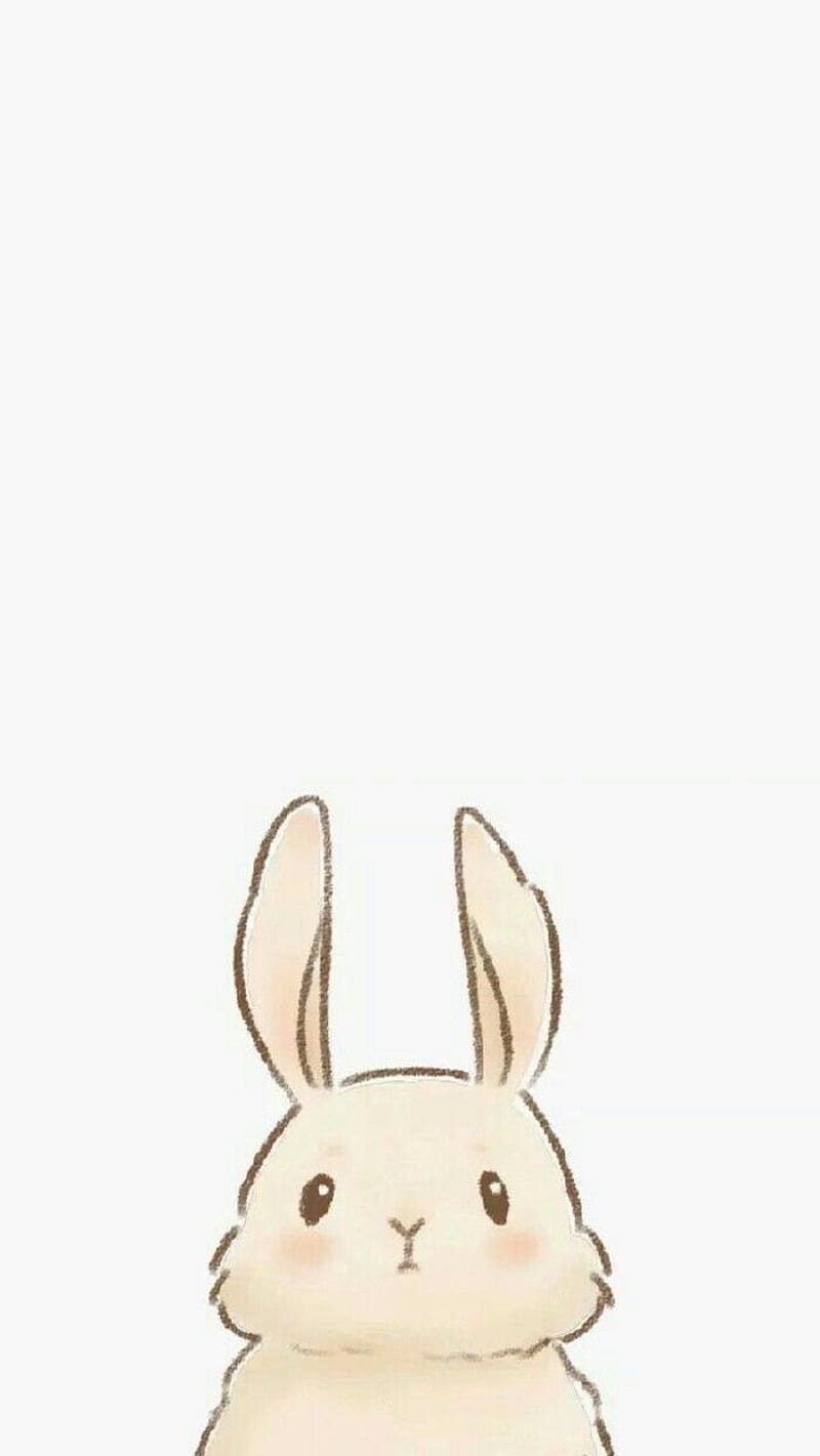 Cute Bunny Cartoon Drawing' Sticker | Spreadshirt