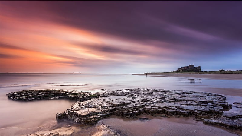 Northumberland Morning Beach Stones, HD wallpaper
