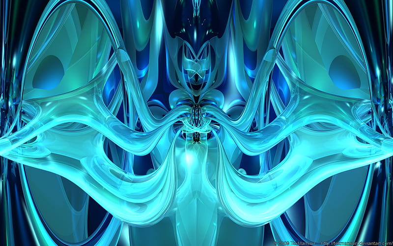 Blue Voodoo offering, colorful, bryce, 3d, abstract, HD wallpaper