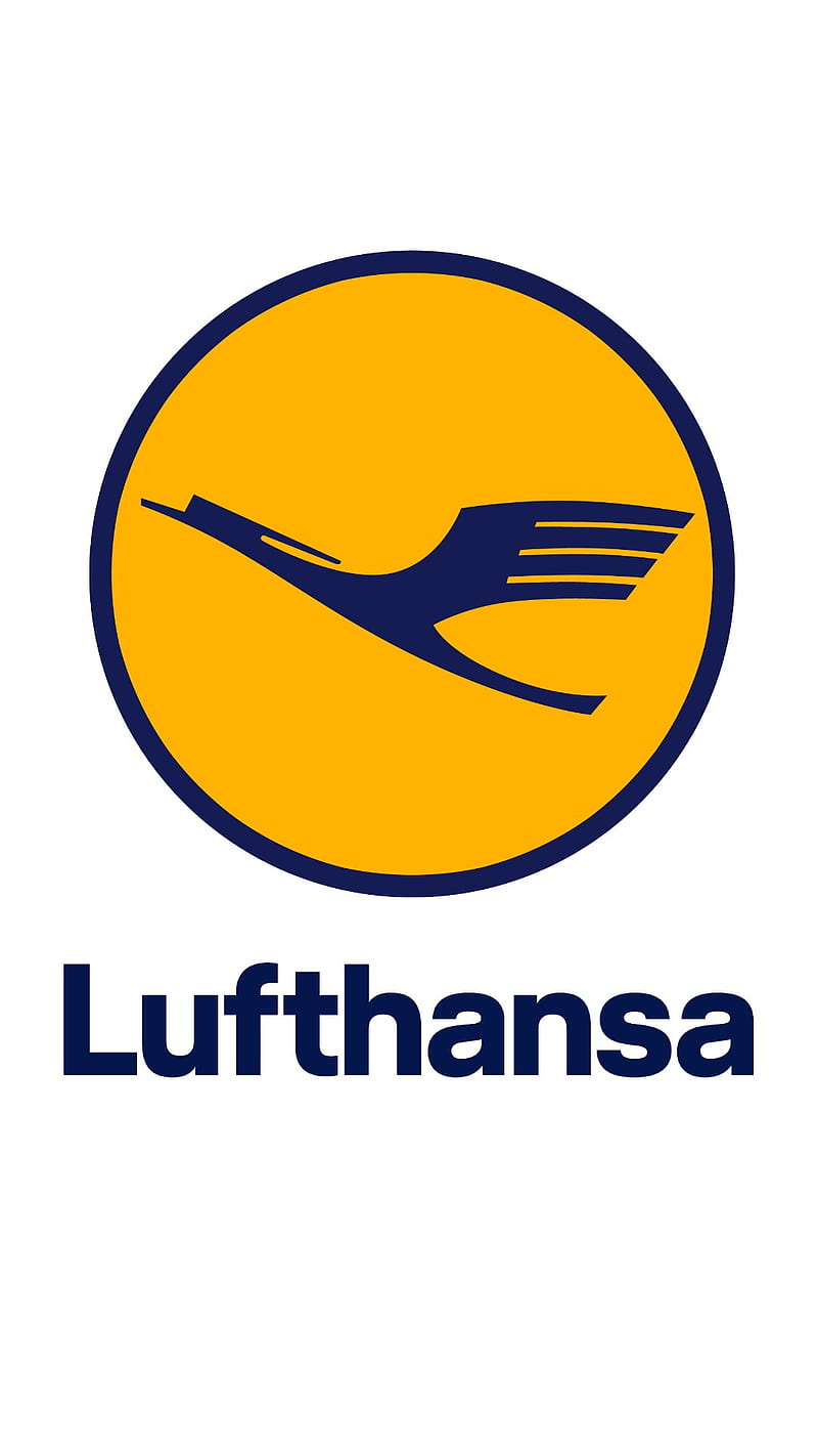 Lufthansa, airlines, america, aviation, bird, brand, logo, white, yellow, HD phone wallpaper