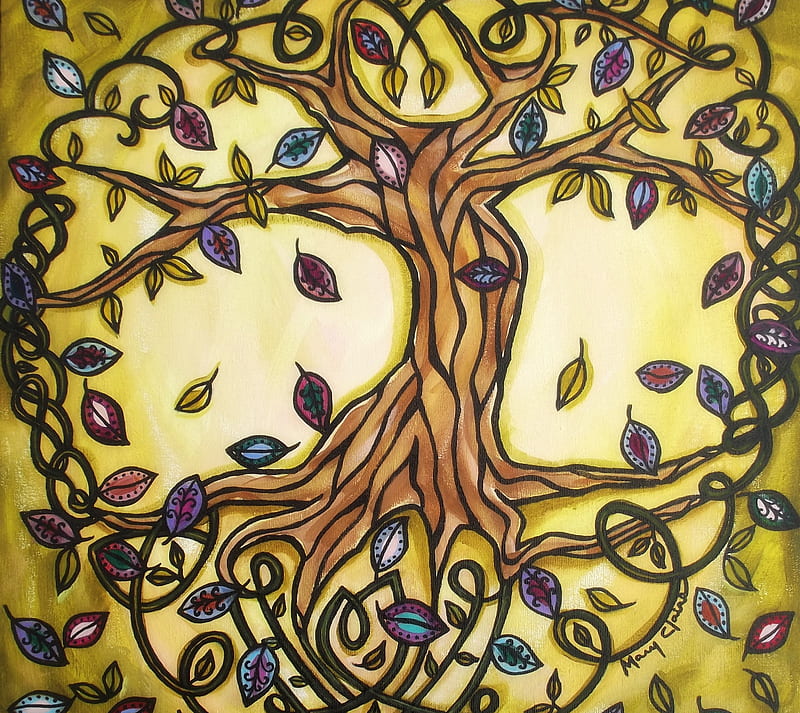 Celtic Tree of Life, celtic, colorful, life, tree, HD wallpaper