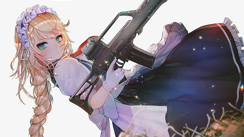 Girls Frontline Green Eyes G36C With White Background Games, HD wallpaper