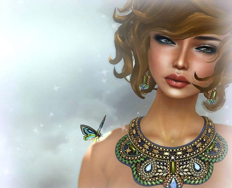 ~Miss You~, pretty, models, lovely, colors, love four seasons, bonito, creative pre-made, digital art, 3D and CG, weird things people wear, girls, butterfly designs, HD wallpaper