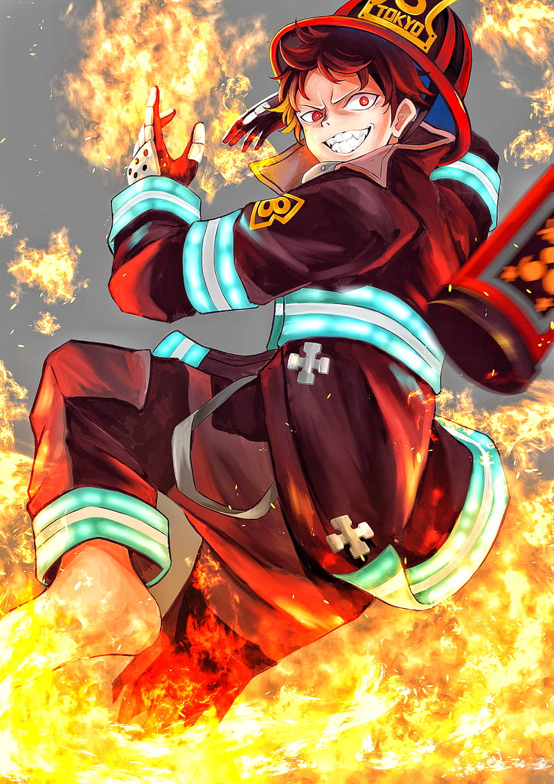 Fire Force, anime, human combustion, inferals, maki, shinra kusakabe, HD  phone wallpaper | Peakpx