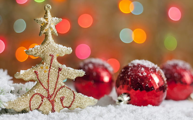 Tree of marzipan, marzipan, tree, balls, snow, sweet christmas, winter, HD wallpaper