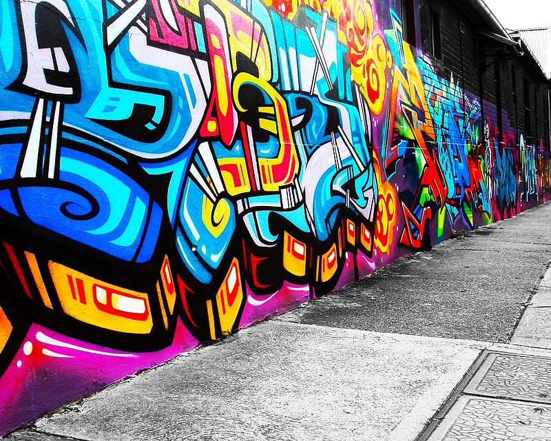 Graffiti Wall 4, art, urban, HD wallpaper