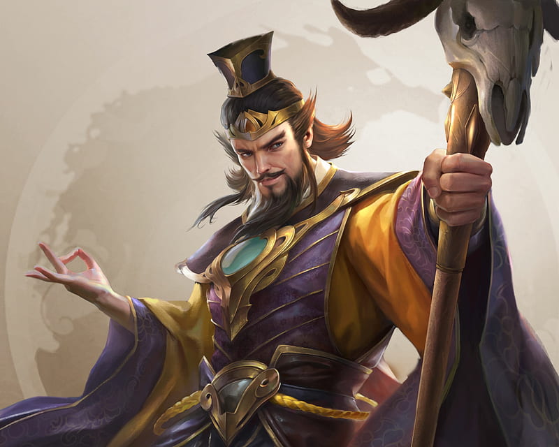 Zhang Jiao, fantasy, luminos, shuxiang zhang, man, skull, horns, animal ...