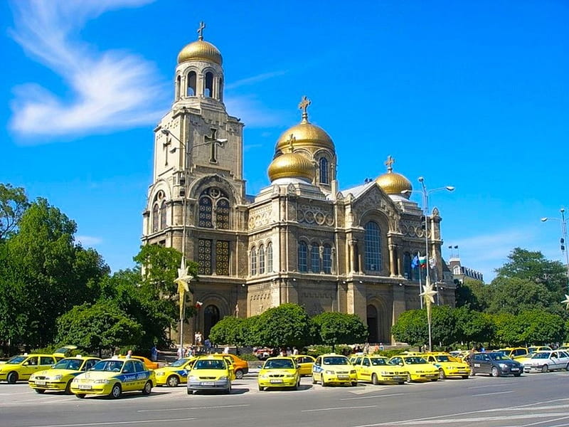 Varna Church, graphy, religious, Bulgaria, church, sky, blue, HD wallpaper