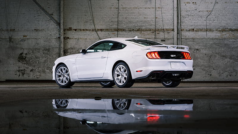 2022 Ford Mustang GT Ice White Appearance Package 3 Cars, HD wallpaper
