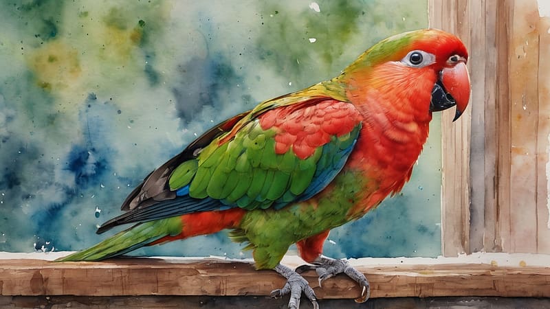 King Parrot, bird, animal, parrot, king, HD wallpaper