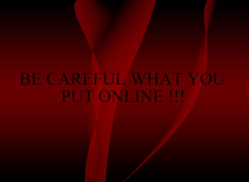 Becareful !!!, awareness, red, safety, online, black, HD wallpaper