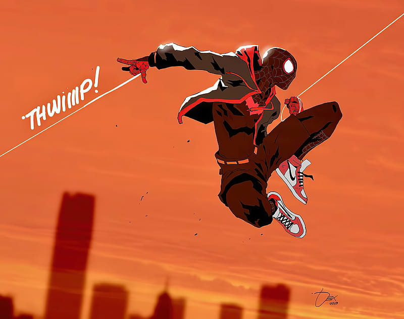 Spiderman Jumping Art , spiderman, superheroes, artist, artwork, digital-art, HD wallpaper