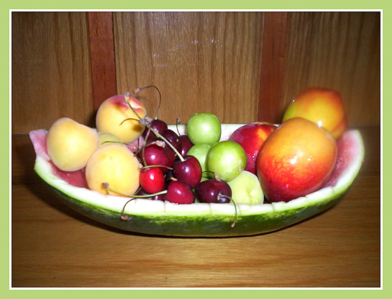 fruit platter, fruit, plum, platter, apricot, peach, cherry, HD wallpaper