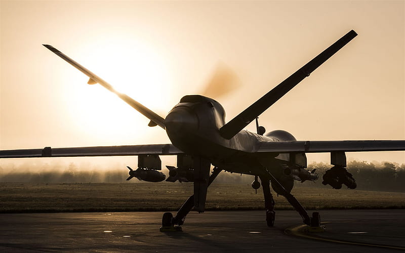 General Atomics MQ-9 Reaper, drone, reconnaissance and strike UAV, US Air Force, Garrett TPE331, American aircraft, USA, HD wallpaper