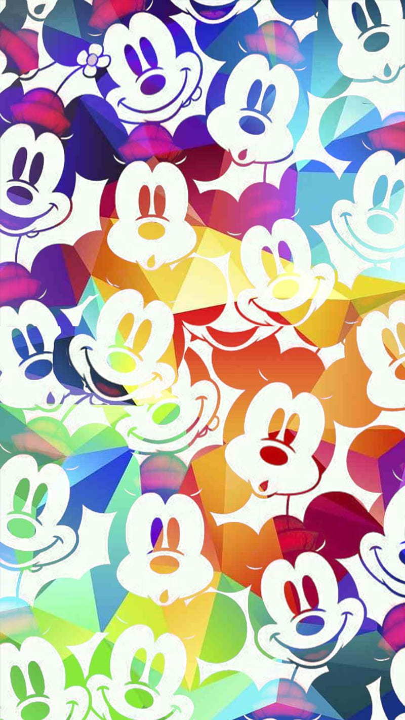 rainbow mickey, mickey, mouse, rainbow, HD phone wallpaper