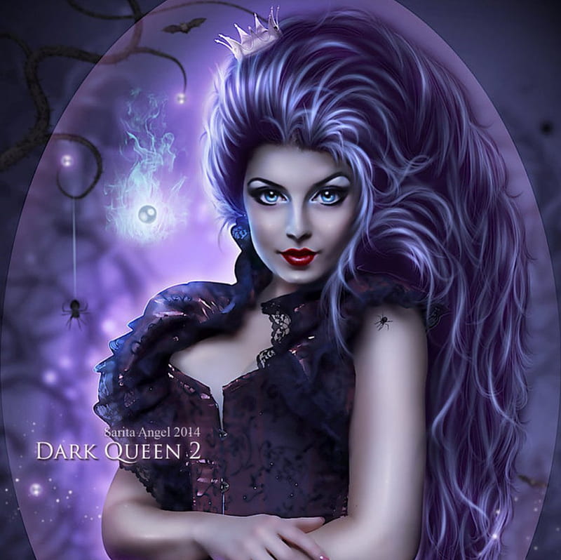 Dark Queen, fantasy, purple, dark, queen, lady, HD wallpaper | Peakpx