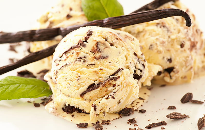 balls, chocolate, ice cream, dessert, vanilla, ice cream for , section еда, HD wallpaper