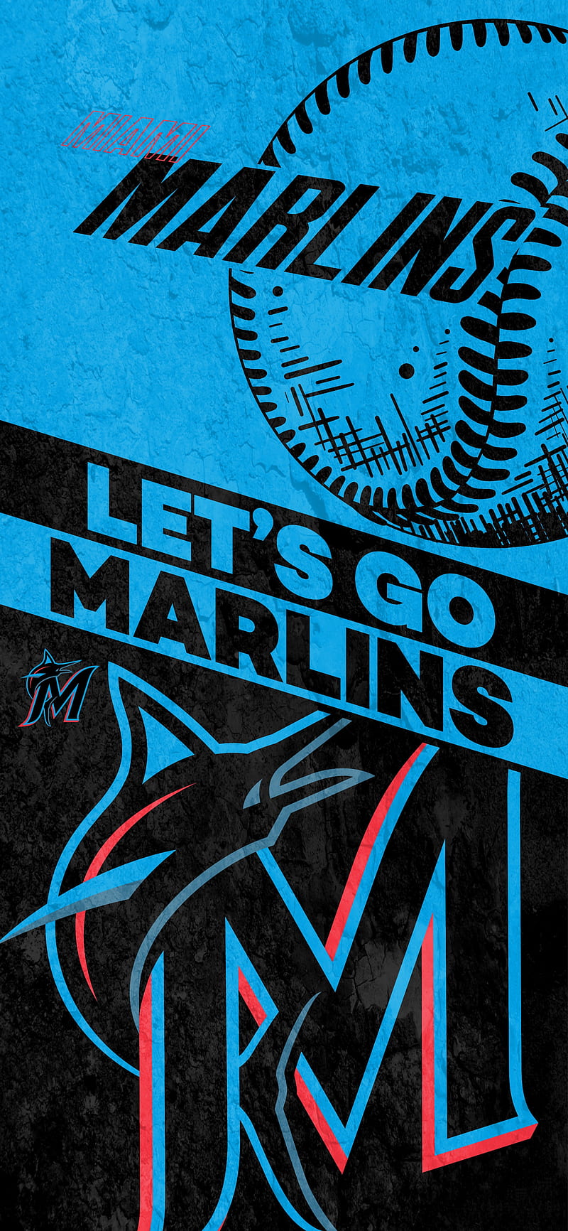 OC] 9/30 of my MLB Team Design Challenge, the Miami Marlins. Thank you for  your help Marlins fans!! iPhone X Wallpaper this week. : r/letsgofish