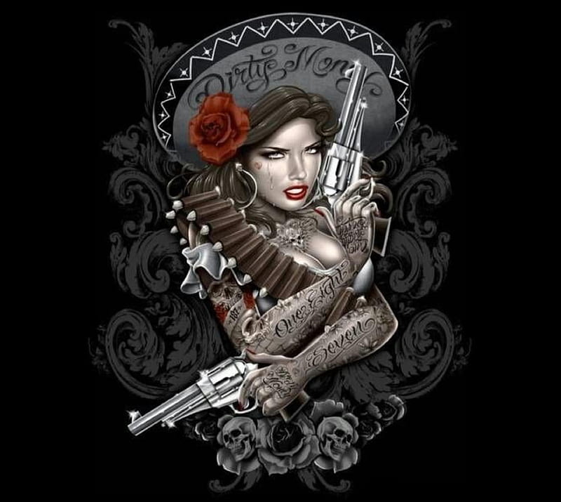 Girl with guns, HD wallpaper