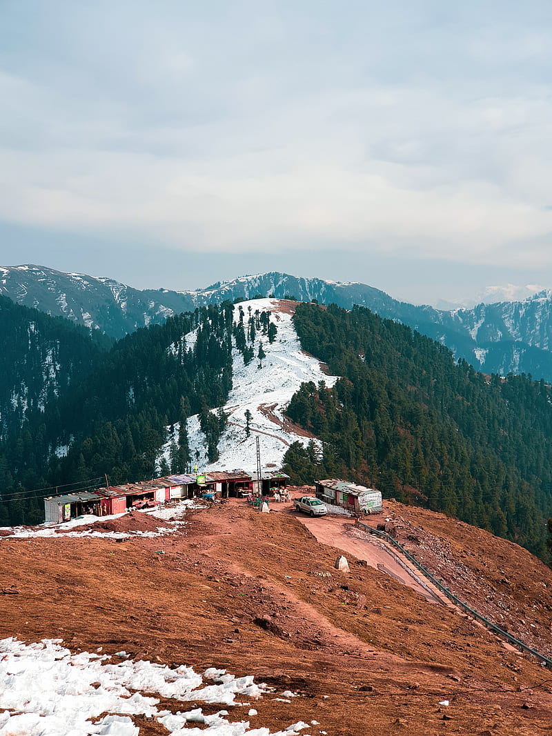 Pir Chanasi Pakistan, mountain, snow, trees, HD phone wallpaper