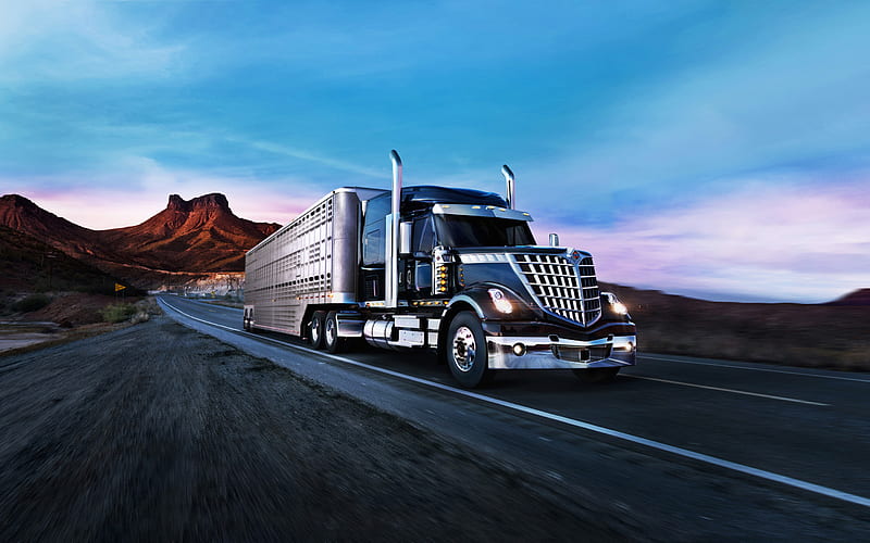 International Lone Star, road, 2018 trucks, new Lone Star, semi-trailer truck, LKW, trucks, International Trucks, HD wallpaper