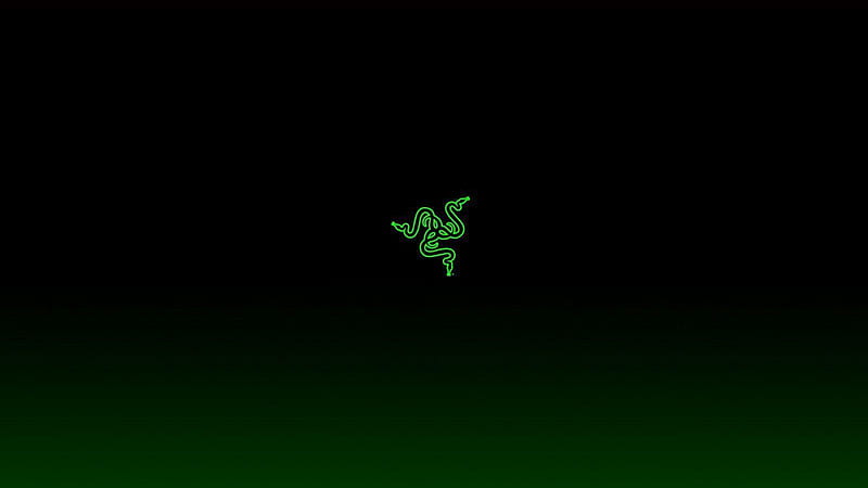 Black Green Razer Logo In Black Green Background Razer, HD wallpaper