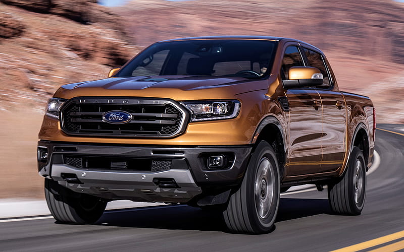 Ford Ranger, 2019, American SUV, pickup, bronze Ranger, Ford, HD wallpaper
