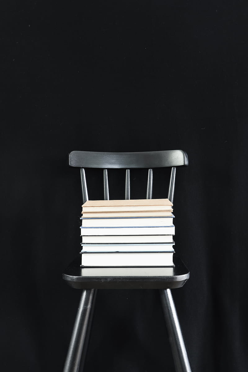 chair, books, stack, HD phone wallpaper