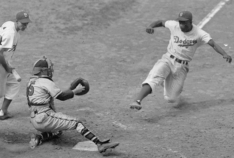 Jackie Robinson Stealing Home, 42, stealing home, jackie robinson, HD wallpaper
