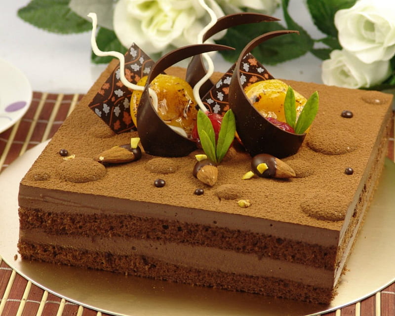 Chocolate Mocha Cake, cake, sweets, food, chocolate, HD wallpaper