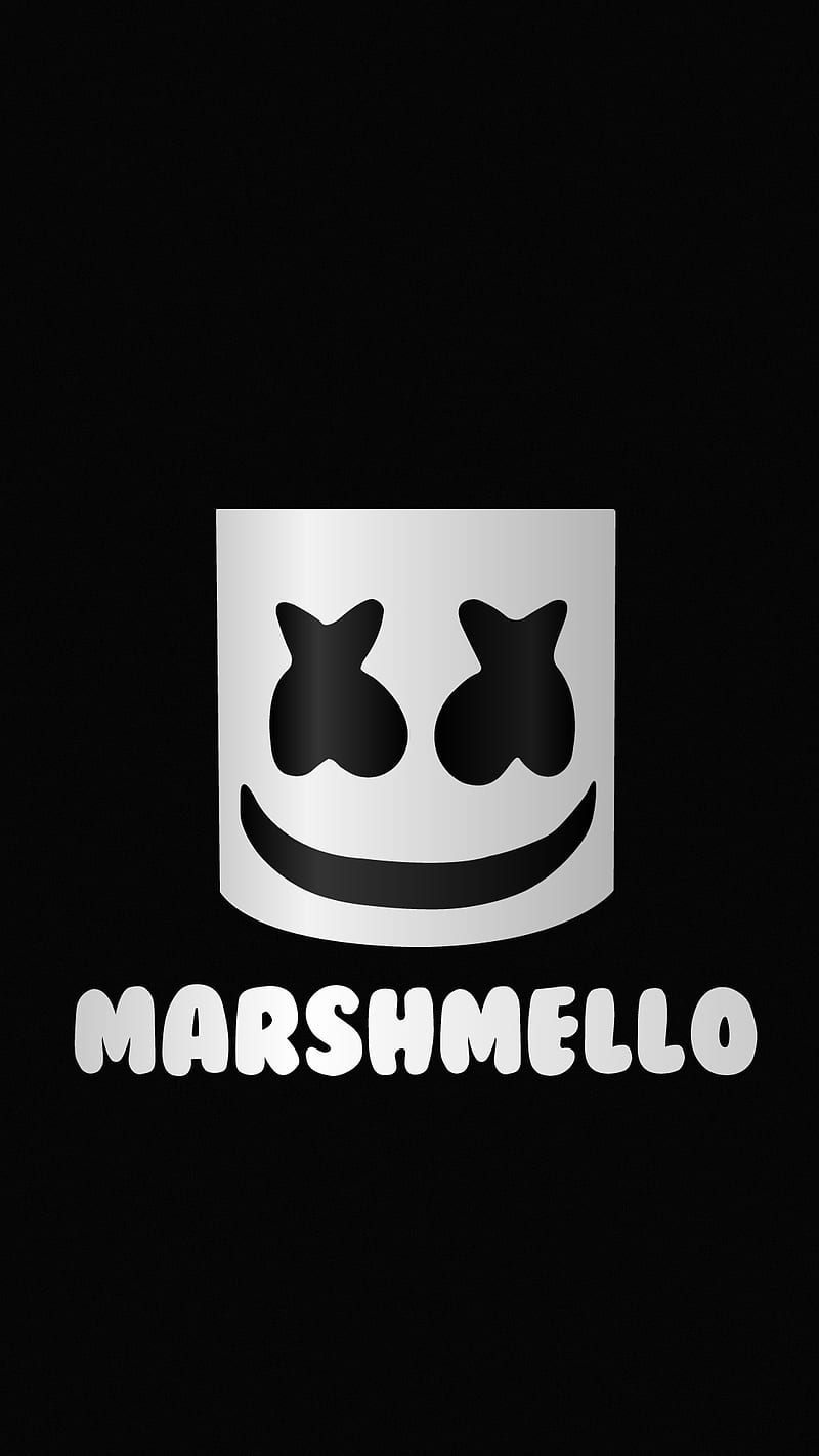 Marshmello , marshmellow, marshmello bw, dj, marshmello white, black, rabbit, music , marshmello balck, amoled screen, white, HD phone wallpaper