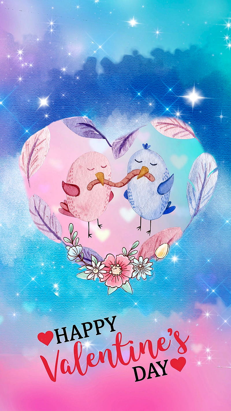 Birdie Love”, Happy Valentines Day, Valentine's Day, birds, cute, heart,  love, HD phone wallpaper | Peakpx