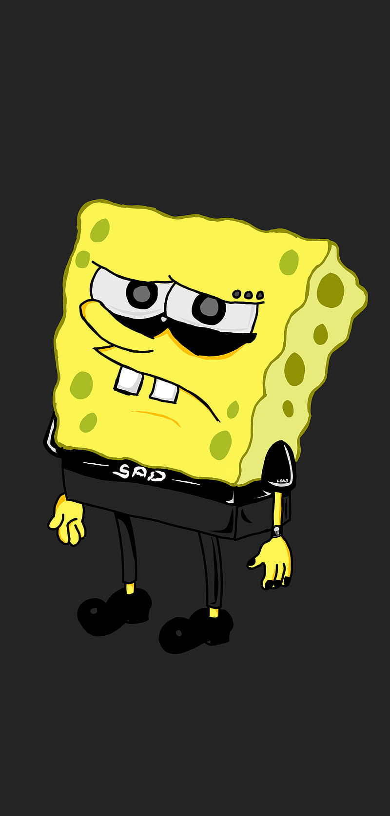 SpongeBob, black, cartoons, emo, goth, punk, sad, spongebob squarepants, HD phone wallpaper