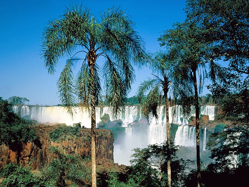 Iguazu Falls Argentina, waterfall, nature, bonito, panoramic, HD wallpaper