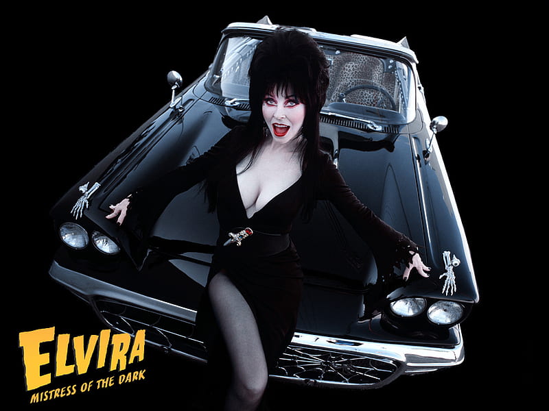 Elvira, goth, macabre, mistress of the dark, actress, car, HD wallpaper