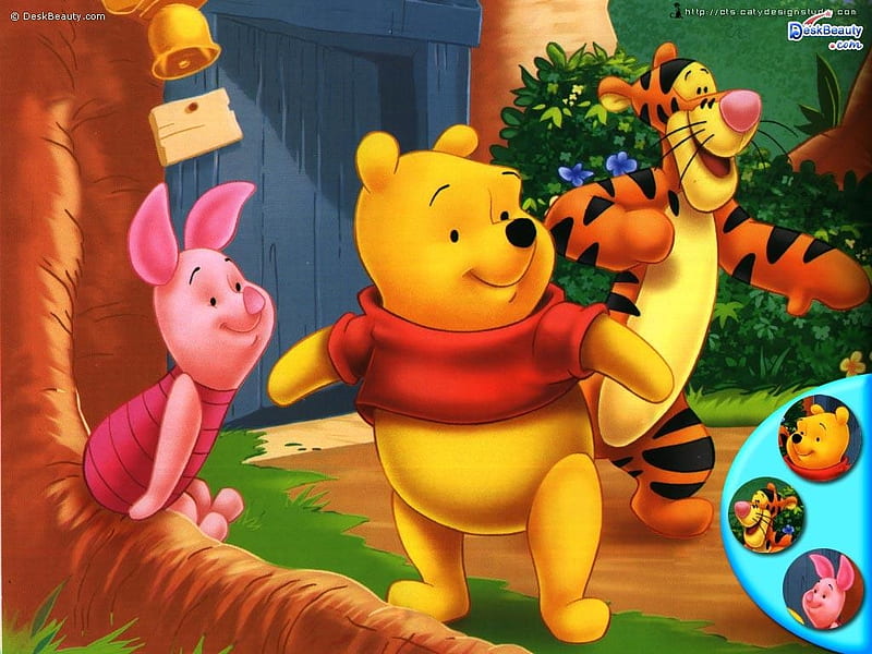 pooh and friends, piglet, pooh, tigger, friends, HD wallpaper