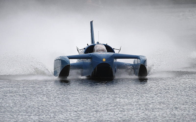 Seaplane Bluebird K7, aircraft, water, Bluebird K7, seaplane, blue, HD wallpaper
