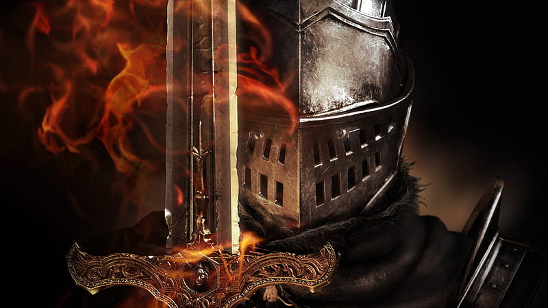 Dark Souls Sword Warrior With Fire Games, HD wallpaper