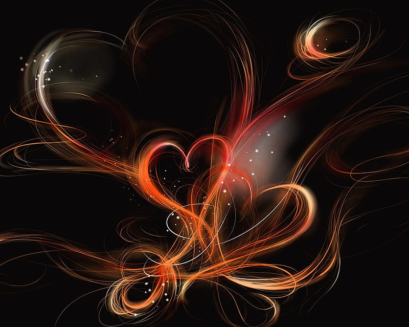 Heart Abstract, brown, love, HD wallpaper