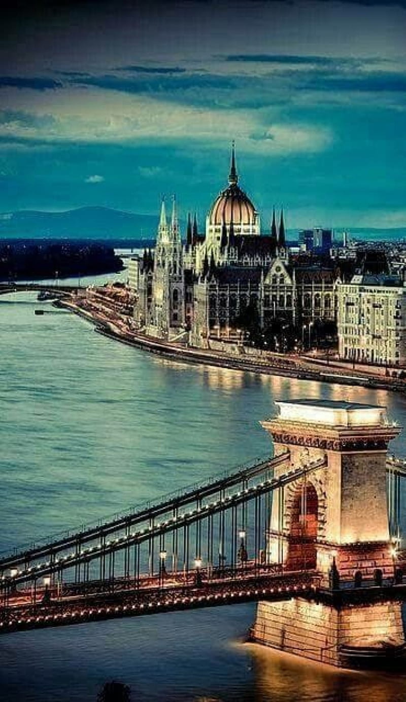 budapest, city, night, HD phone wallpaper