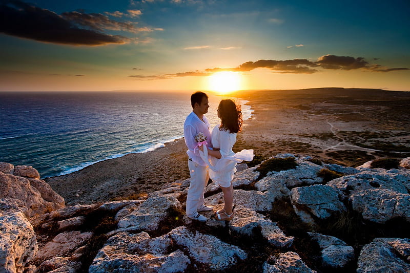Romantic Place, beach, romantic, men, love, place, sunset, women, HD  wallpaper | Peakpx