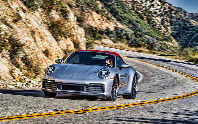 Porsche 911 Carrera S Cabriolet road, 2020 cars, supercars, 2020 Porsche 911 Carrera S Cabriolet, german cars, Porsche, HD wallpaper