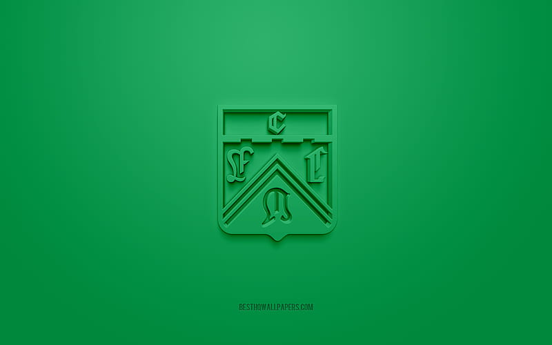 Ferro Carril Oeste, creative 3D logo, green background, Argentine football team, Primera B Nacional, Buenos Aires, Argentina, 3d art, football, Ferro Carril Oeste 3d logo, HD wallpaper